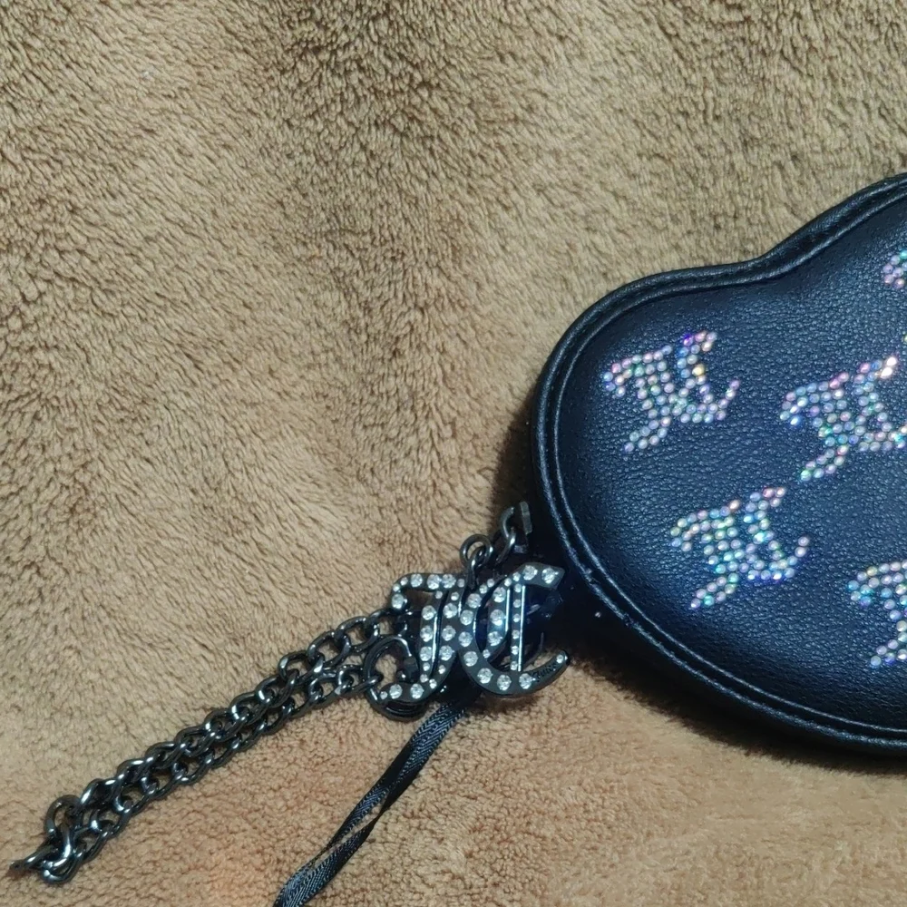 Juicy Couture Black Heart Key Holder – Sparkling Accents – Y2K Charm
